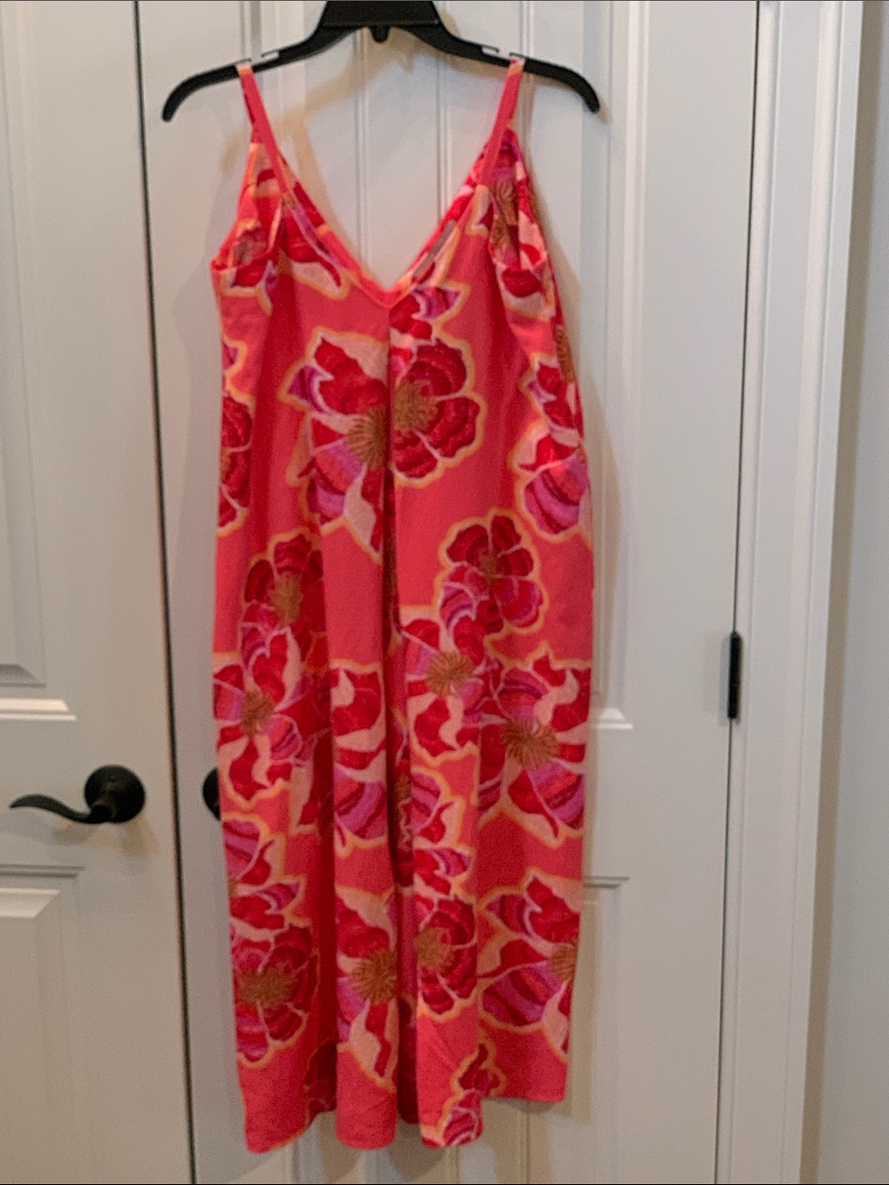 LOFT Pink Floral Midi Dress